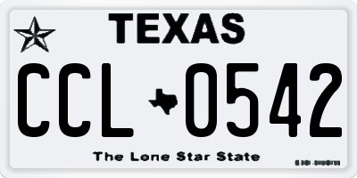 TX license plate CCL0542