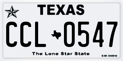 TX license plate CCL0547