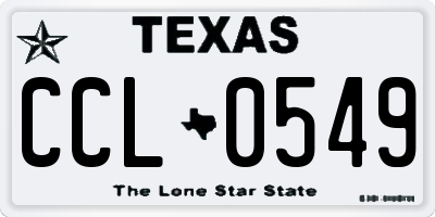 TX license plate CCL0549