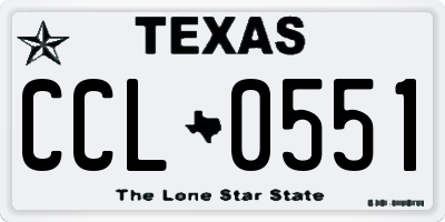 TX license plate CCL0551