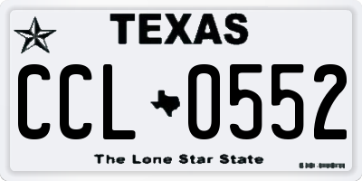 TX license plate CCL0552
