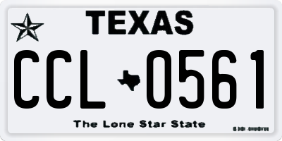 TX license plate CCL0561