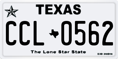 TX license plate CCL0562