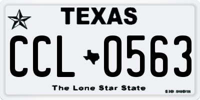 TX license plate CCL0563