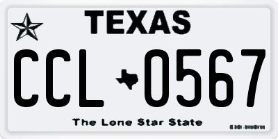 TX license plate CCL0567