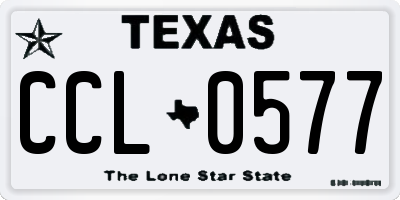 TX license plate CCL0577