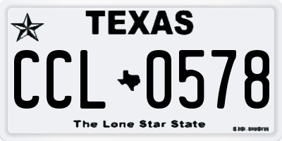 TX license plate CCL0578