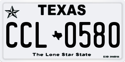 TX license plate CCL0580
