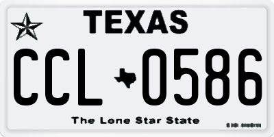 TX license plate CCL0586