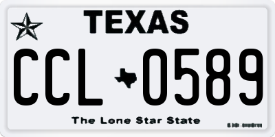 TX license plate CCL0589