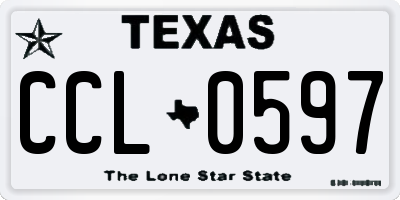TX license plate CCL0597
