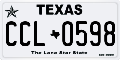 TX license plate CCL0598