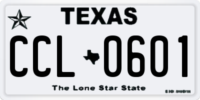 TX license plate CCL0601