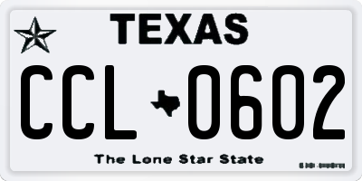 TX license plate CCL0602