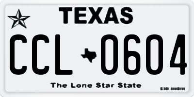TX license plate CCL0604