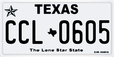 TX license plate CCL0605