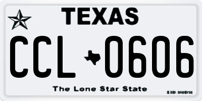 TX license plate CCL0606