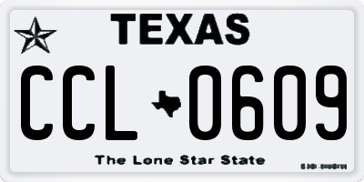 TX license plate CCL0609