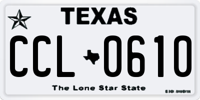 TX license plate CCL0610