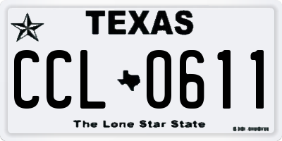 TX license plate CCL0611