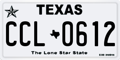 TX license plate CCL0612