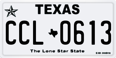 TX license plate CCL0613