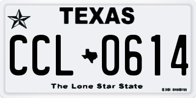 TX license plate CCL0614