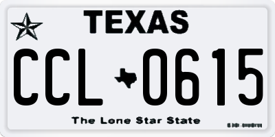 TX license plate CCL0615