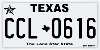 TX license plate CCL0616