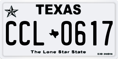 TX license plate CCL0617