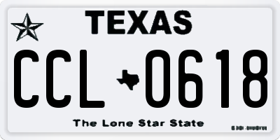 TX license plate CCL0618