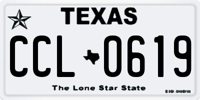 TX license plate CCL0619