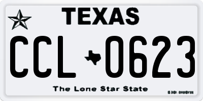 TX license plate CCL0623