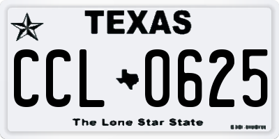 TX license plate CCL0625