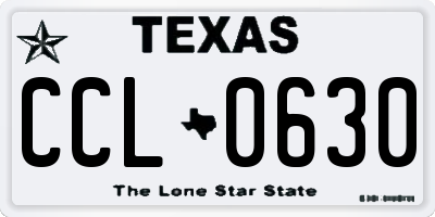 TX license plate CCL0630