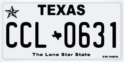 TX license plate CCL0631
