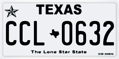 TX license plate CCL0632