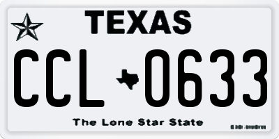 TX license plate CCL0633