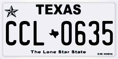 TX license plate CCL0635