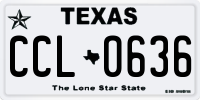 TX license plate CCL0636