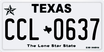 TX license plate CCL0637