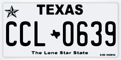 TX license plate CCL0639