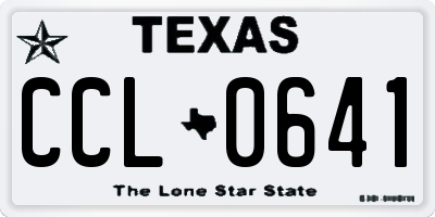 TX license plate CCL0641