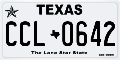 TX license plate CCL0642