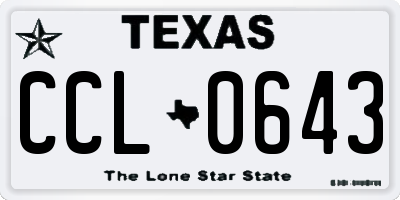 TX license plate CCL0643