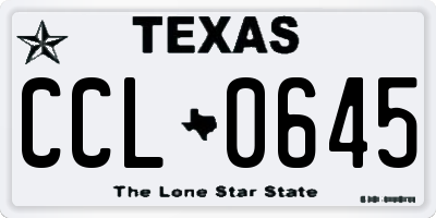 TX license plate CCL0645