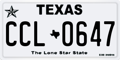 TX license plate CCL0647