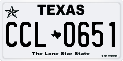 TX license plate CCL0651
