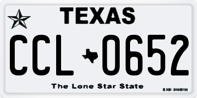 TX license plate CCL0652