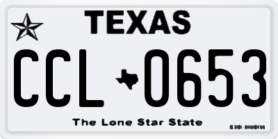 TX license plate CCL0653
